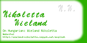 nikoletta wieland business card